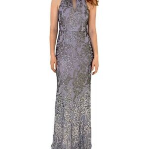 Adrianna Papell lavender sequin formal dress